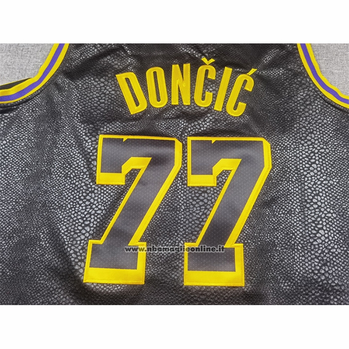 Maglia Bambino Los Angeles Lakers Luka Doncic No 77 2024-25 Nero